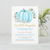 Pumpkin First Birthday Kaart (Staand voorkant)