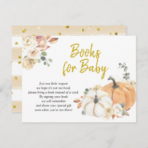 Pumpkin Floral Baby shower Books voor Baby Uitnodiging Briefkaart
