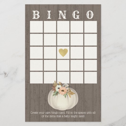 Pumpkin Floral Bingo (Voorkant)