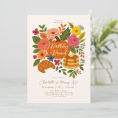 Pumpkin Floral Birthday Brunch Invitation Fall (Debout devant)