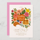 Pumpkin Floral Birthday Brunch Invitation Fall (Devant / Derrière)