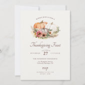 Pumpkin Floral Thanksgiving Kaart (Voorkant)