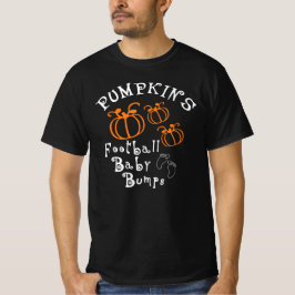 Pumpkin-football-baby met een halloween pompoen t-shirt