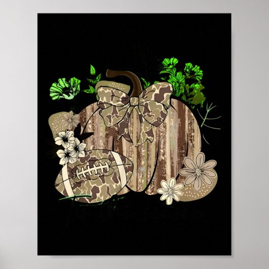 Pumpkin Football Western Retro Tis The Season Coun Poster (Voorkant)