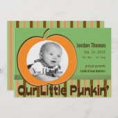 Pumpkin-fotoaankondiging Aankondiging (Voorkant / Achterkant)