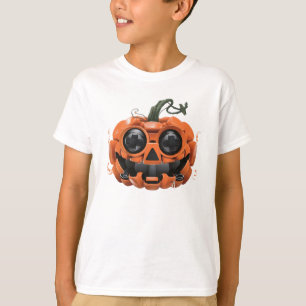 Pumpkin Gaming Controller Scary Gamer Boy Kinder T-shirt