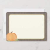 Pumpkin Geboorte Aankondiging en dank u (Achterkant)