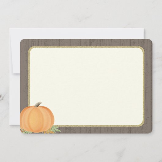 Pumpkin Geboorte Aankondiging en dank u (Achterkant)