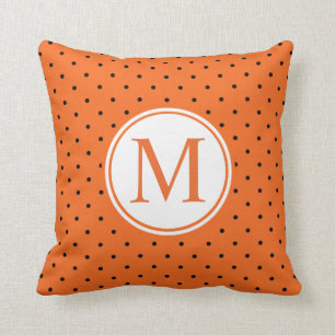 Pumpkin Geïnspireerd Halloween Monogram Sierkus Kussen