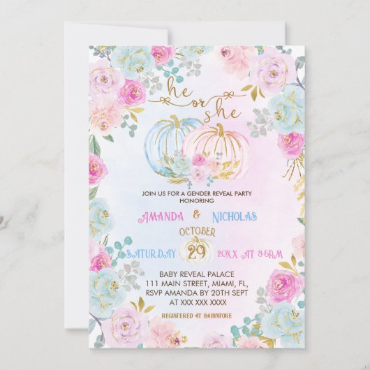 Pumpkin Gender onthulling Kaart (Voorkant)