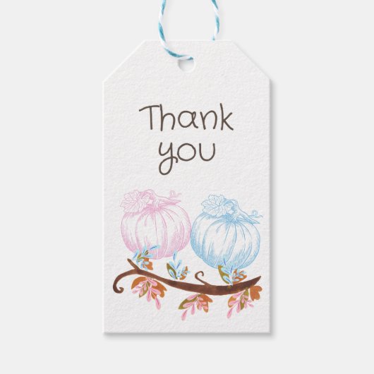 Pumpkin Gender Reveal Bedankt Cadeaulabel (Voorkant)