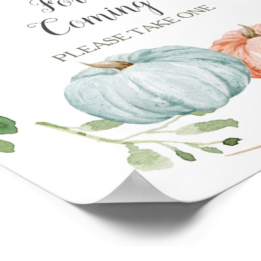 Pumpkin Gender Reveal Bedankt voor uw komst Poster (Hoek)