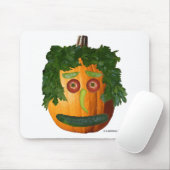 Pumpkin-gezicht zonder snede muismat (Met muis)