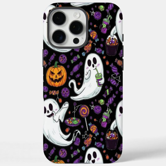 Pumpkin Ghost Pattern Schattige Halloween Case-Mate iPhone Case (Achterkant)