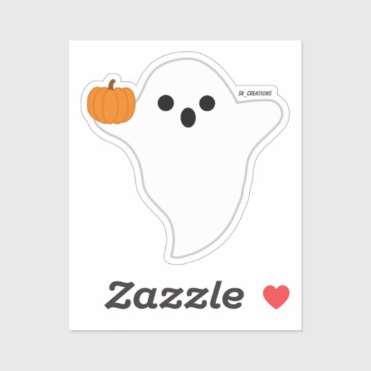 Pumpkin Ghost  Sticker (Vel)