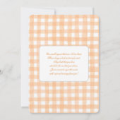 Pumpkin Gingham Baby shower Girl Kaart (Achterkant)