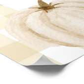 Pumpkin Gingham Baby shower Welkom Poster (Hoek)