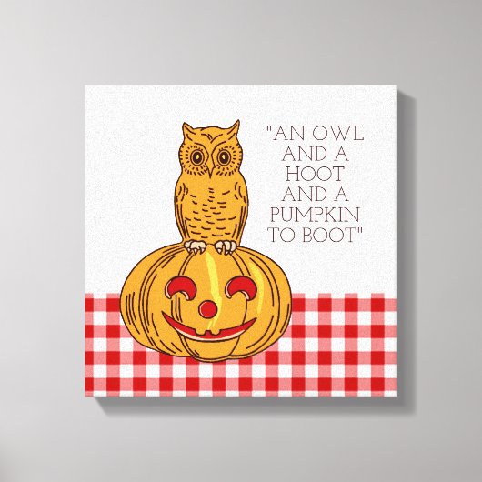 Pumpkin Gingham Pattern Canvas (Voorkant)