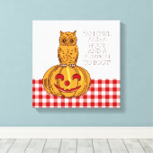 Pumpkin Gingham Pattern Canvas Afdruk (Insitu (Houten vloer))