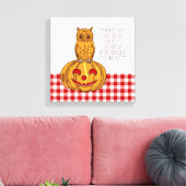 Pumpkin Gingham Pattern Canvas Afdruk (Insitu (Woonkamer))