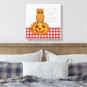 Pumpkin Gingham Pattern Canvas Afdruk (Insitu (Slaapkamer))