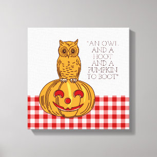 Pumpkin Gingham Pattern Canvas Afdruk