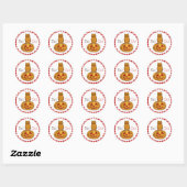Pumpkin Gingham Pattern Ronde Sticker (Vel)
