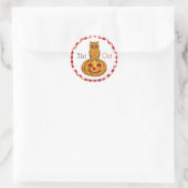 Pumpkin Gingham Pattern Ronde Sticker (Tas)