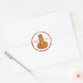 Pumpkin Gingham Pattern Ronde Sticker (Envelop)
