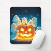 Pumpkin Glow Ghost Party Waterverf Muismat (Met muis)
