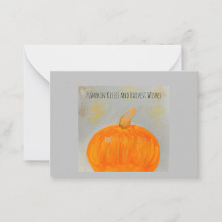 Pumpkin Gray Flat Note Kaart Notitiekaartje