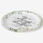 Pumpkin Greenery Eucalyptus Thanksgiving Dinner Papieren Bordje (Gekanteld)