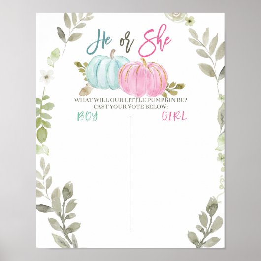 Pumpkin Greenery Stembord Poster (Voorkant)