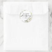 Pumpkin Greenery Wreath Friendsgiving Dinner Ronde Sticker (Tas)