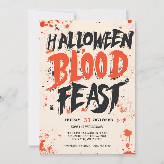 Pumpkin Grin Halloween Party Kaart (Achterkant)