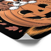 Pumpkin Halloween Cavalier King Charles Spaniel Poster (Hoek)