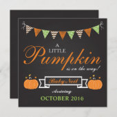 Pumpkin Halloween Herfst Zwangerschapskaart Aankondiging (Voorkant / Achterkant)