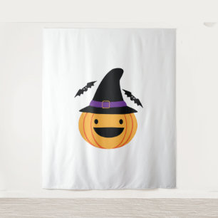 Pumpkin Halloween Jack O Lantern Bat Wandkleed