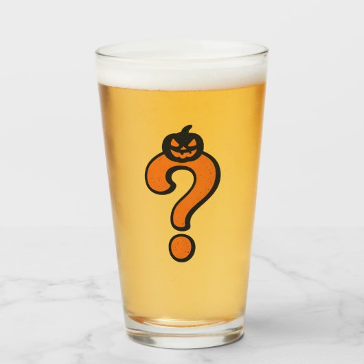 Pumpkin Halloween Question Mark Glass Glas (Voorkant gevuld)