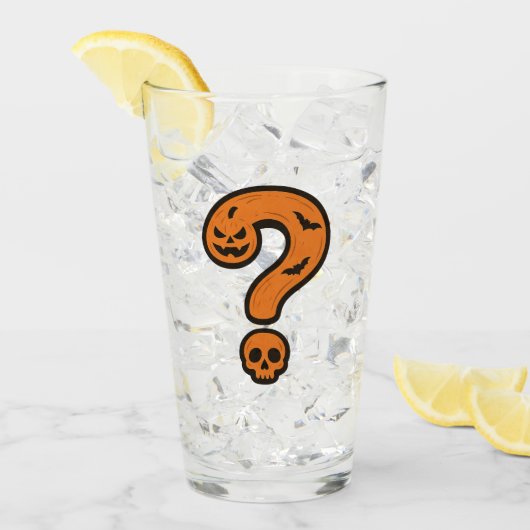 Pumpkin Halloween Question Mark Glass Glas (Voorkant ijs)