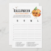 Pumpkin Halloween Scattergories Kaarten (Voorkant / Achterkant)