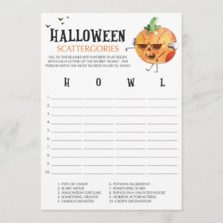 Pumpkin Halloween Scattergories Kaarten