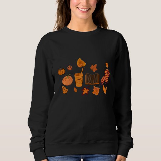 Pumpkin Halloween Sweatshirt Fall Cozy Spooky Vibe (Devant)