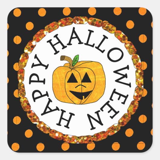 Pumpkin Happy Halloween-pleisters Vierkante Sticker (Voorkant)