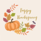 Pumpkin Happy Thanksgiving Sticker (Voorkant)