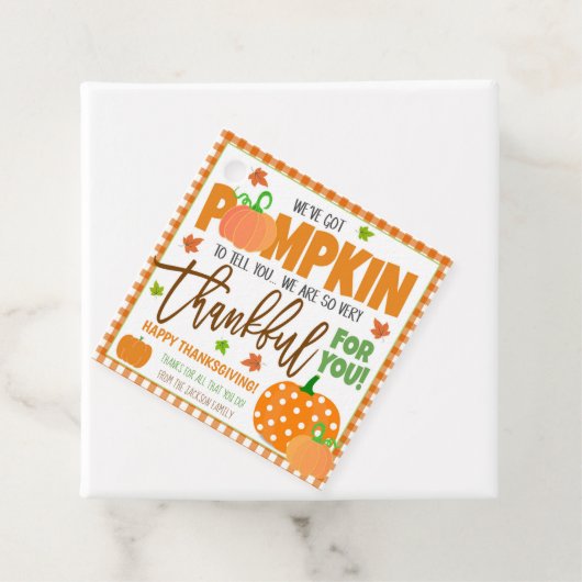 Pumpkin Hartelijk dank voor uw cadeauLabels Bedankjes Labels (In situ)