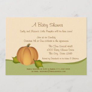 Pumpkin Harvest Baby shower Kaart