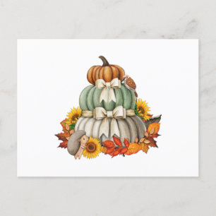 Pumpkin Harvest, Egel en Natuur van de vogelpest Briefkaart