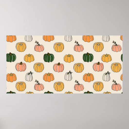 Pumpkin Harvest  naadloos patroon Poster (Voorkant)