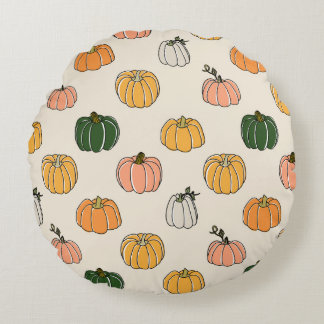 Pumpkin Harvest naadloos patroon Rond Kussen